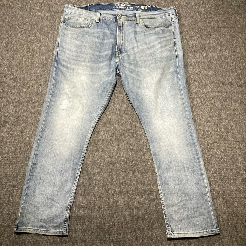 Levis Mens Signature S47 Denim Blue Jeans Size 38x30 Regular Fit / Tapered